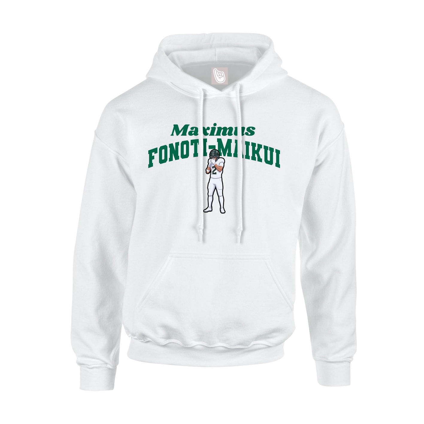 Youth Hoodie — Signature Arch in White