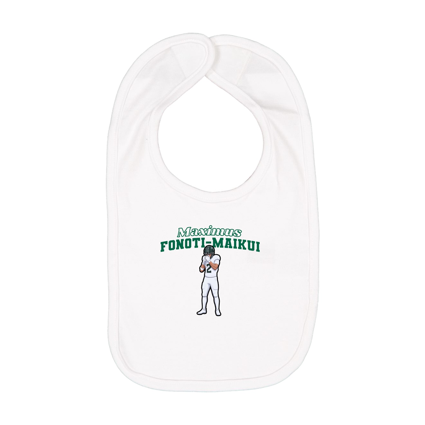 Infant Bib — Name Arch in White