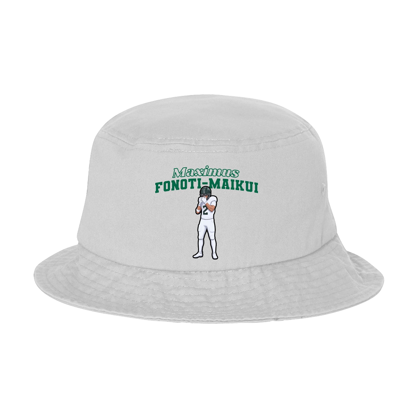 Bucket Cap — Name Arch in White