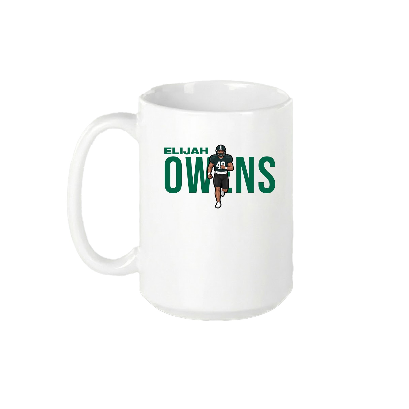 15oz Coffee Mug — Player Name in White