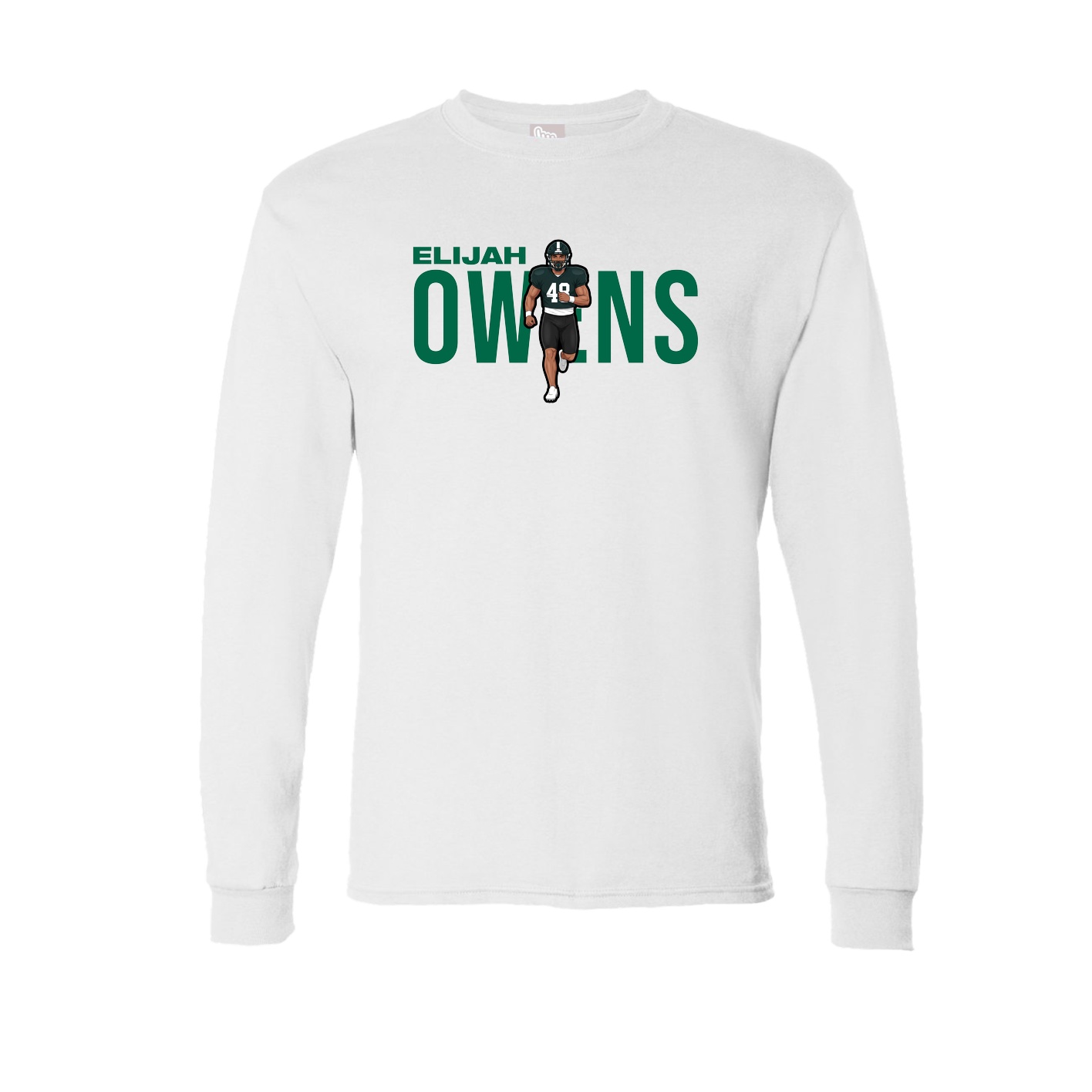 Long Sleeve Tee — Player Name in White