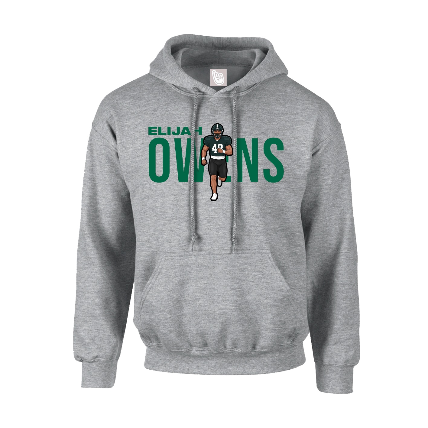 Youth Hoodie — Player Name in Grey