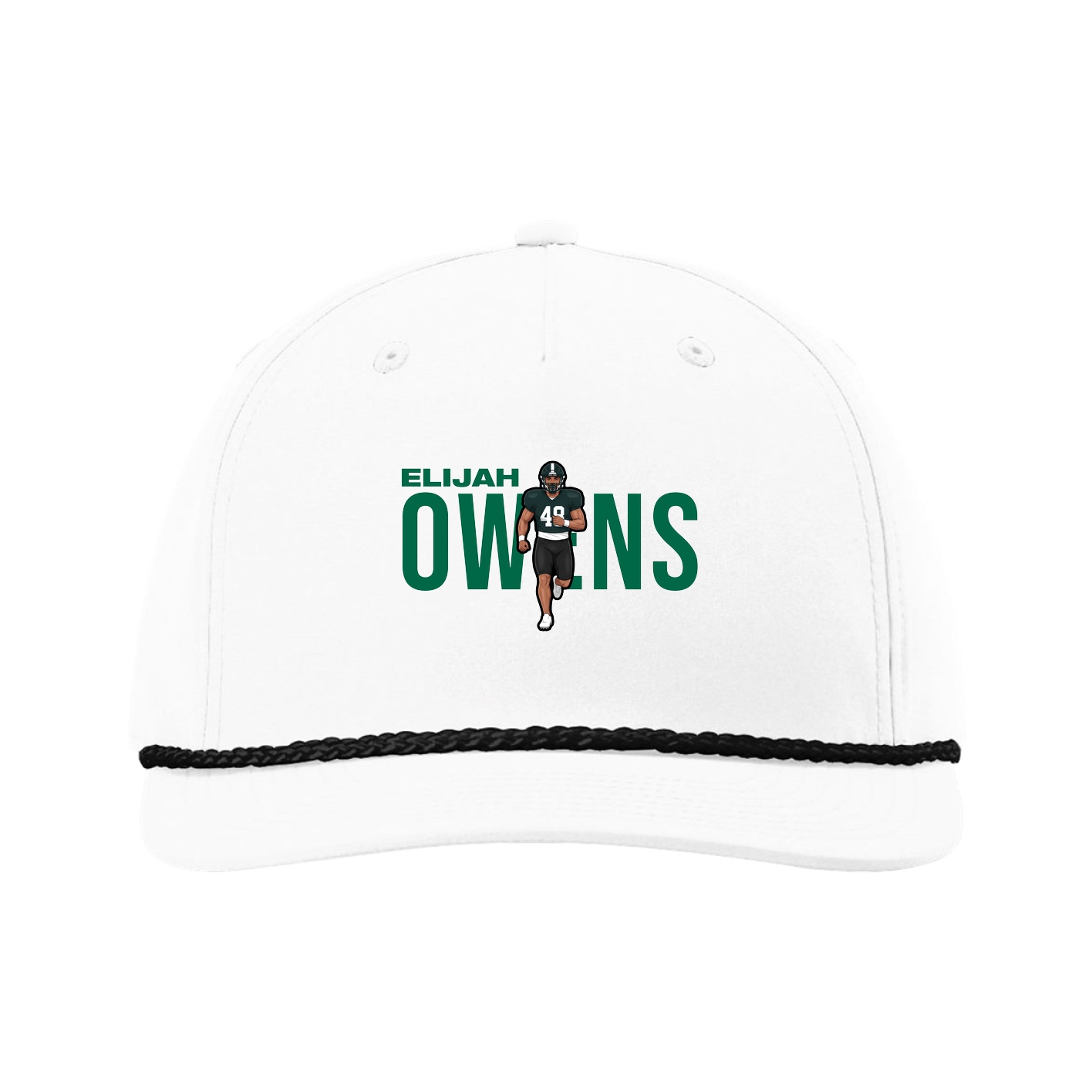 Five-Panel Classic Rope Cap — Player Name in White