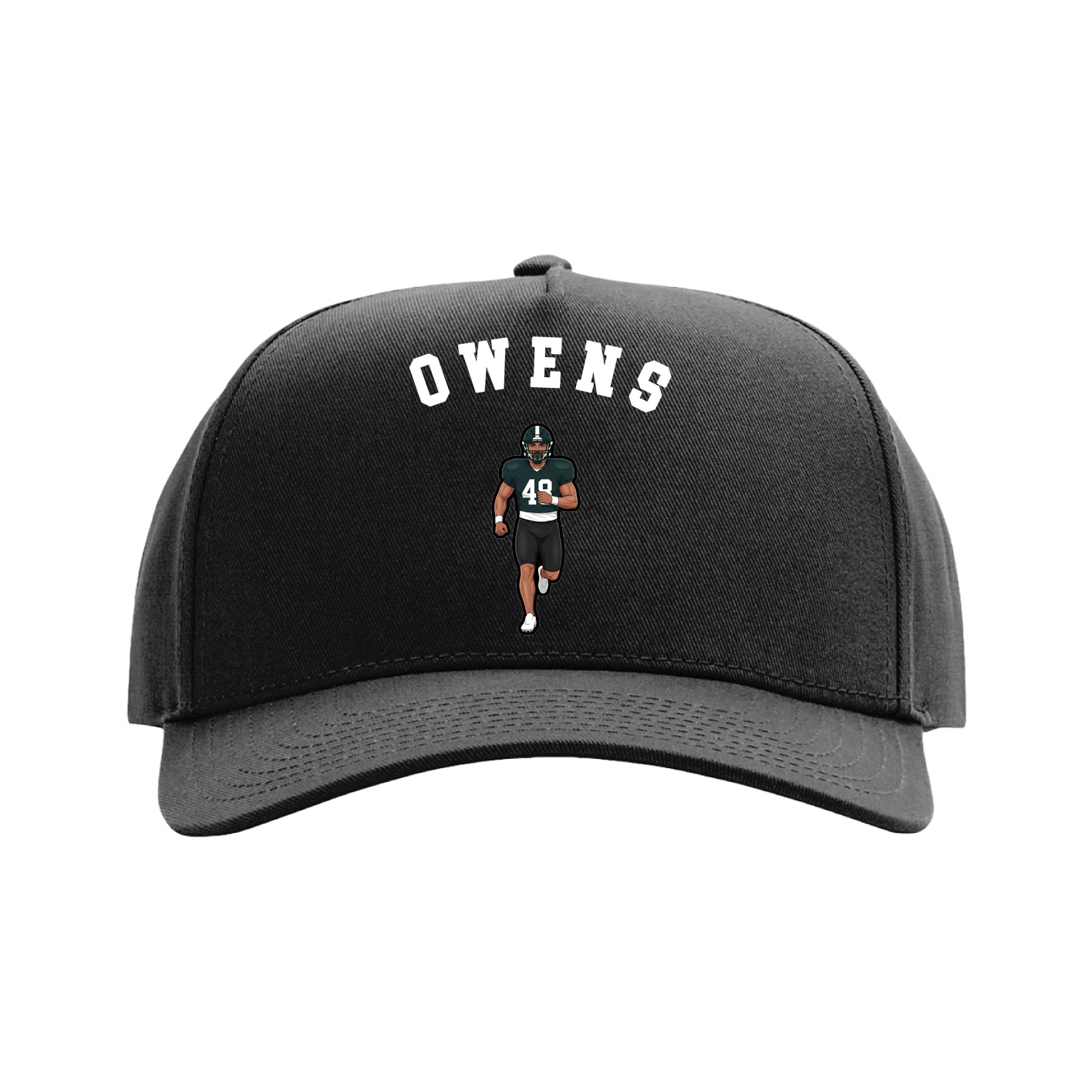 Full Fabric Five-Panel Champ Cap — Shirsey Arch in Black