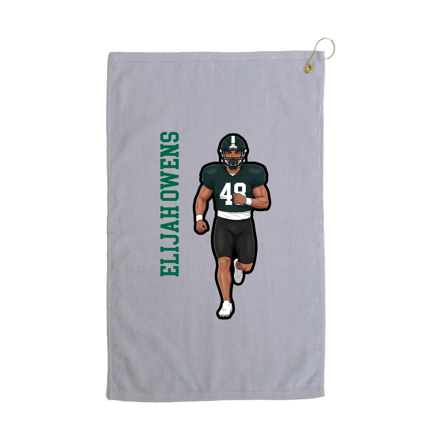 Golf Towel — Name Vertical in Grey