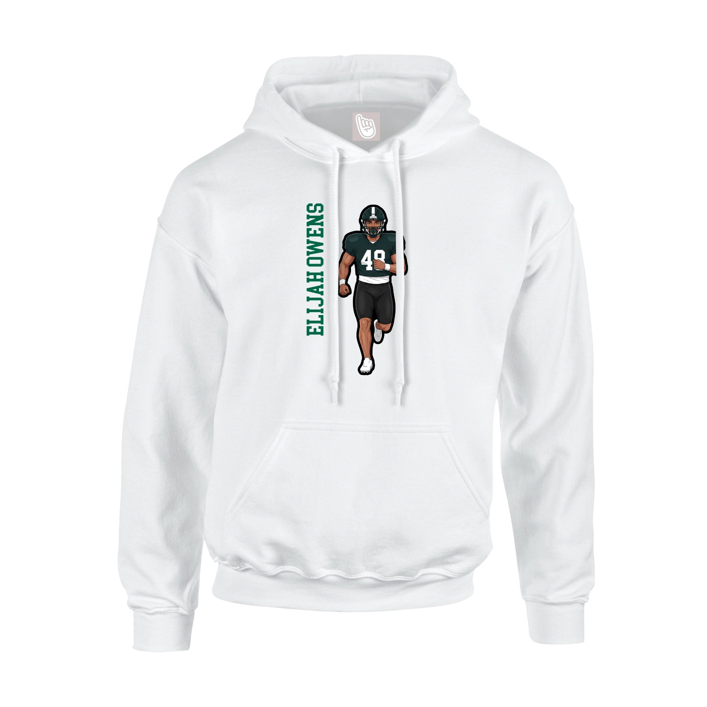 Hoodie — Name Vertical in White