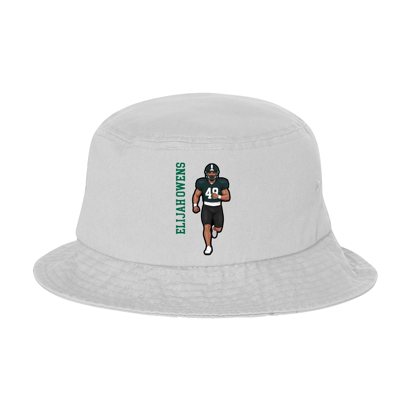 Bucket Cap — Name Vertical in White