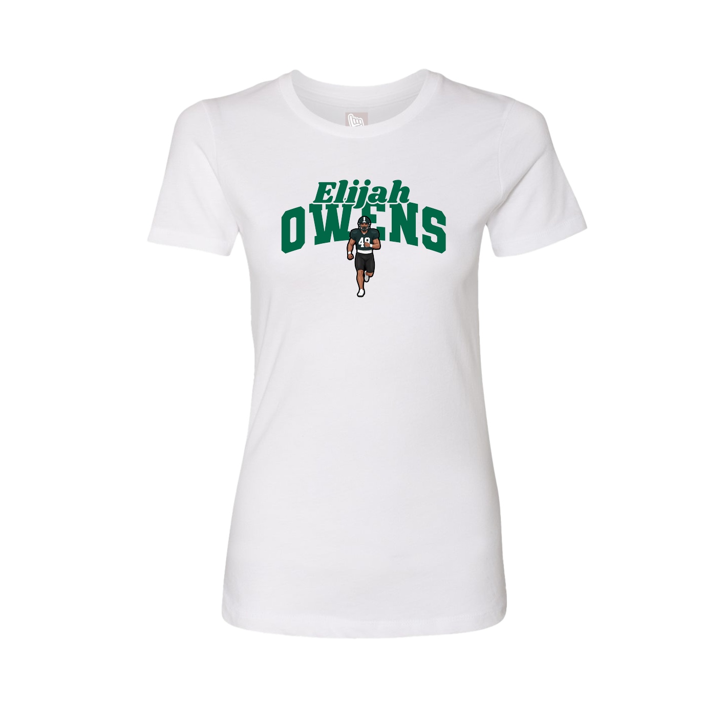 Fitted Women's Tee — Signature Arch in White