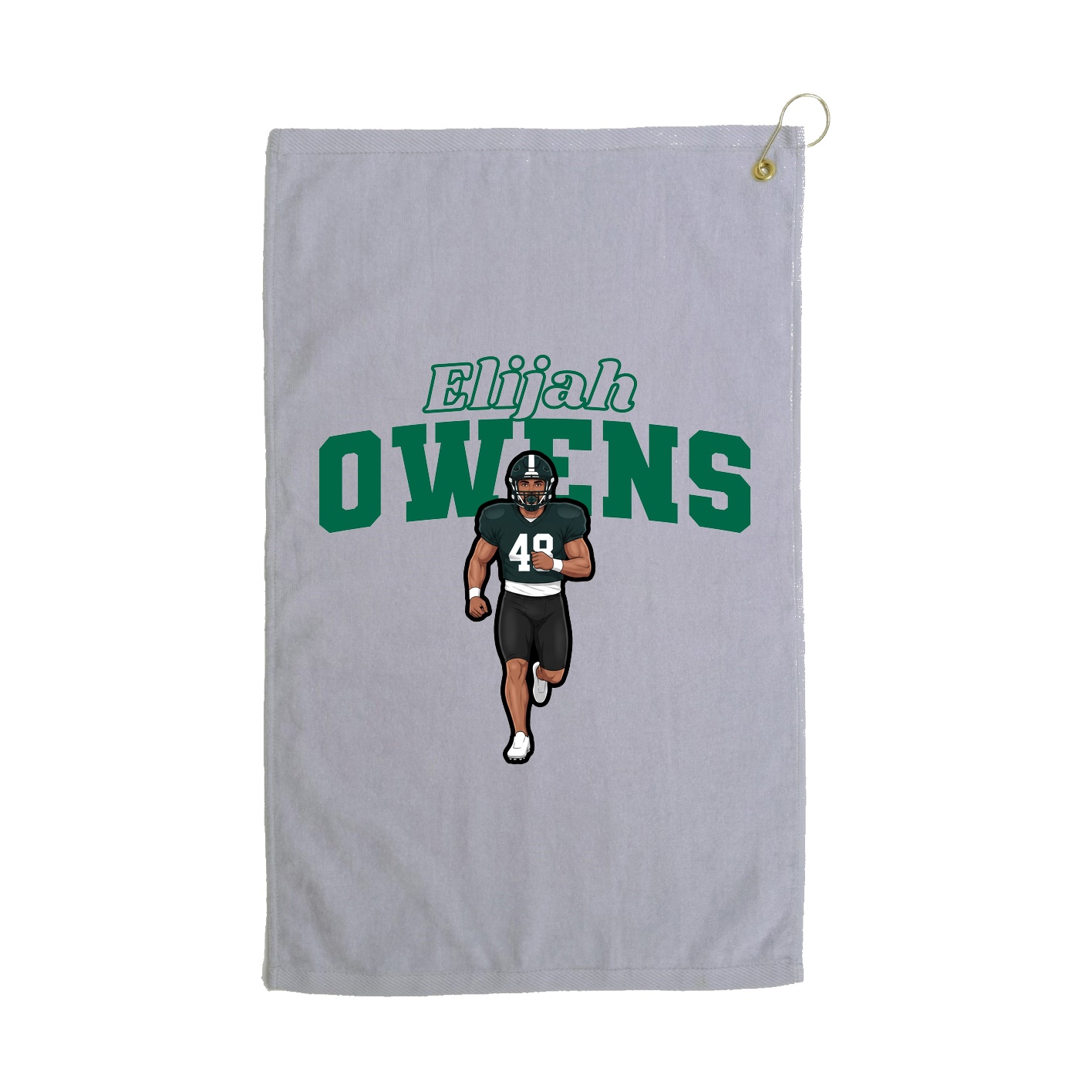 Golf Towel — Name Arch in Grey