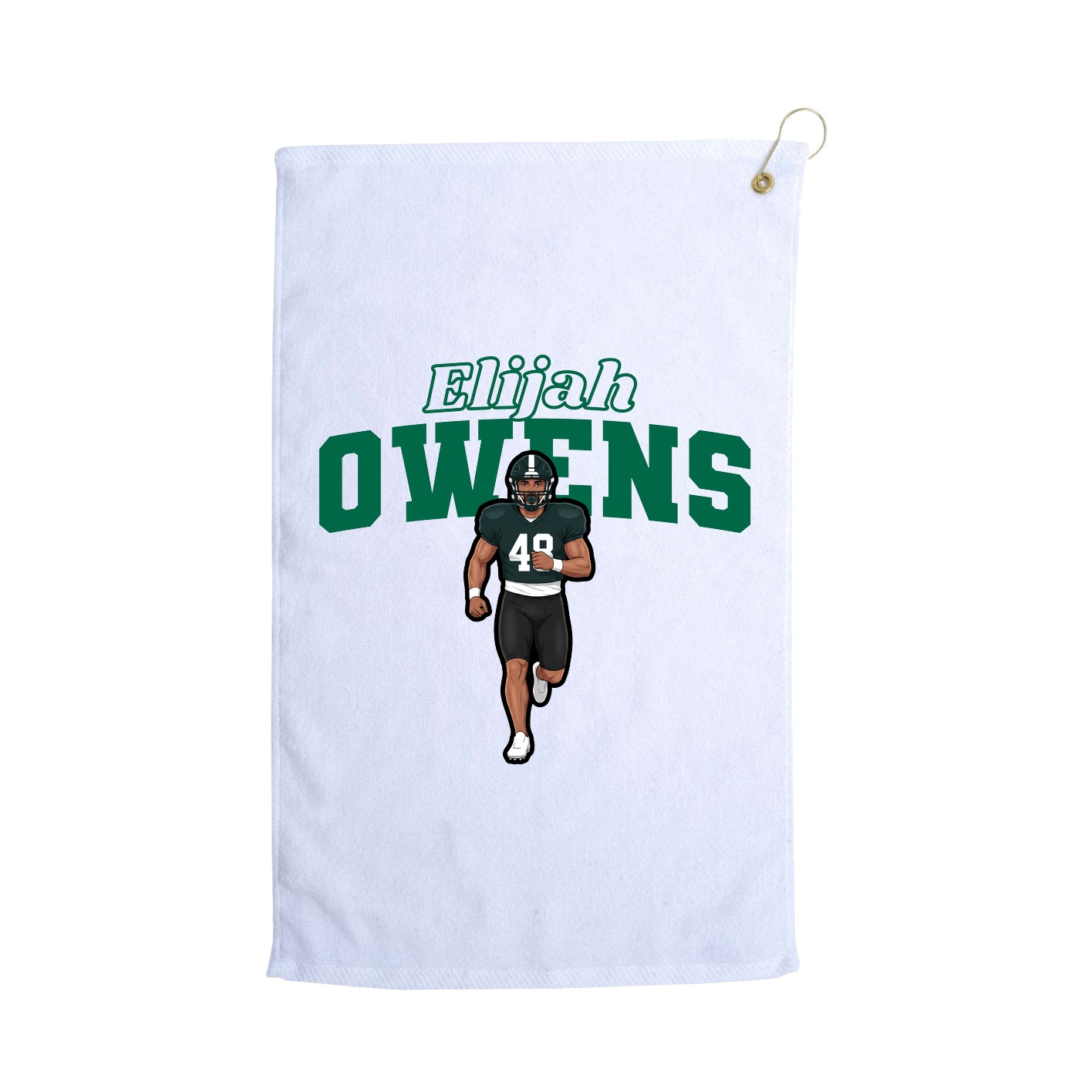 Golf Towel — Name Arch in White