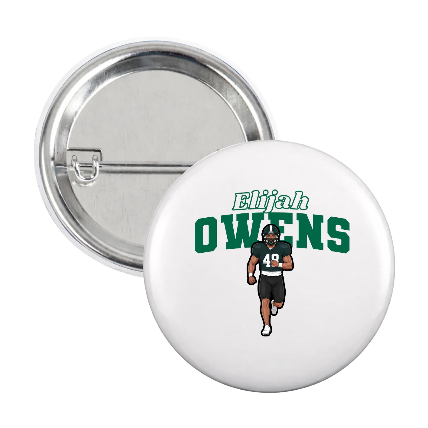 Game Day Button — Name Arch in White