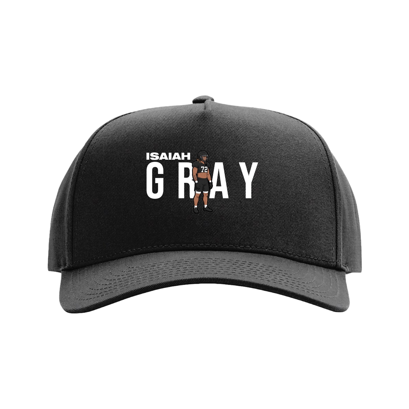 Full Fabric Five-Panel Champ Cap — Player Name in Black