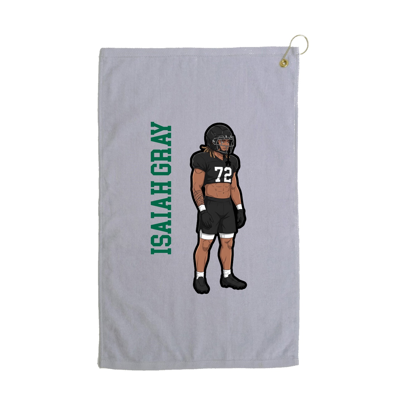Golf Towel — Name Vertical in Grey