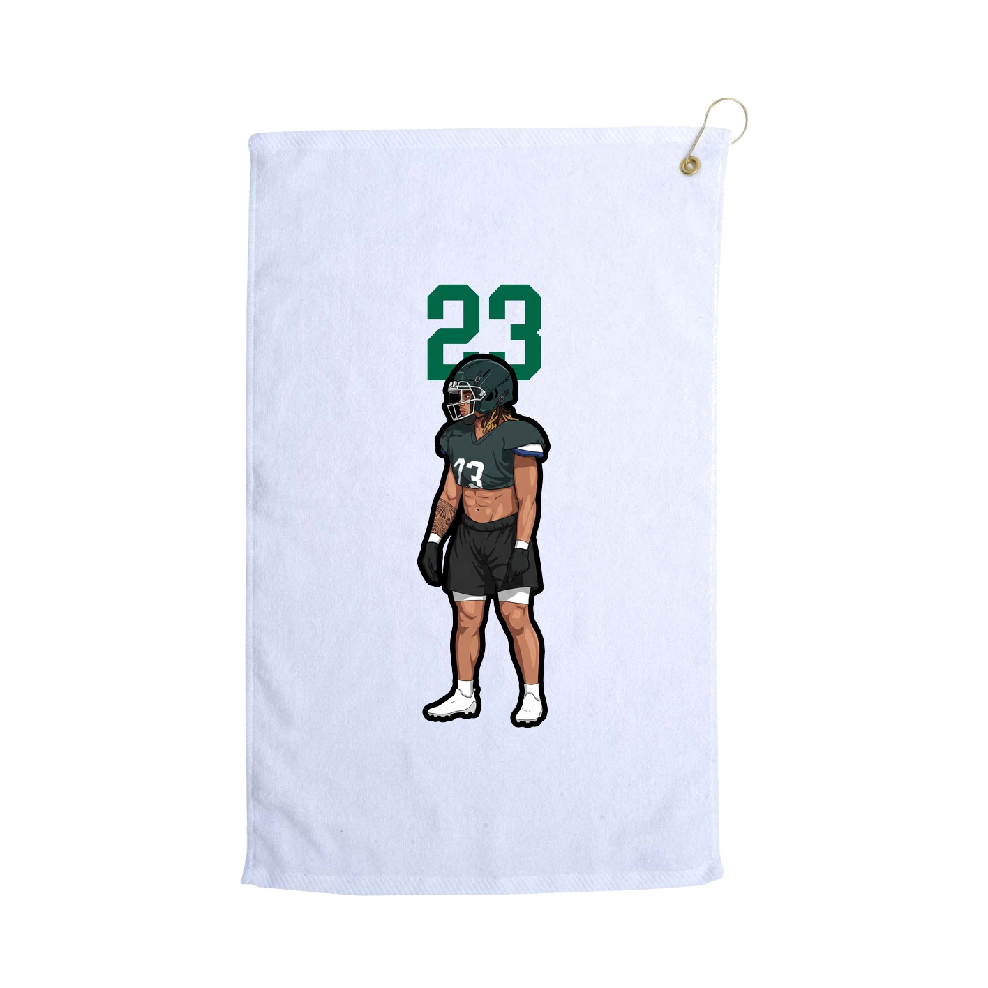Golf Towel — Number Top in White
