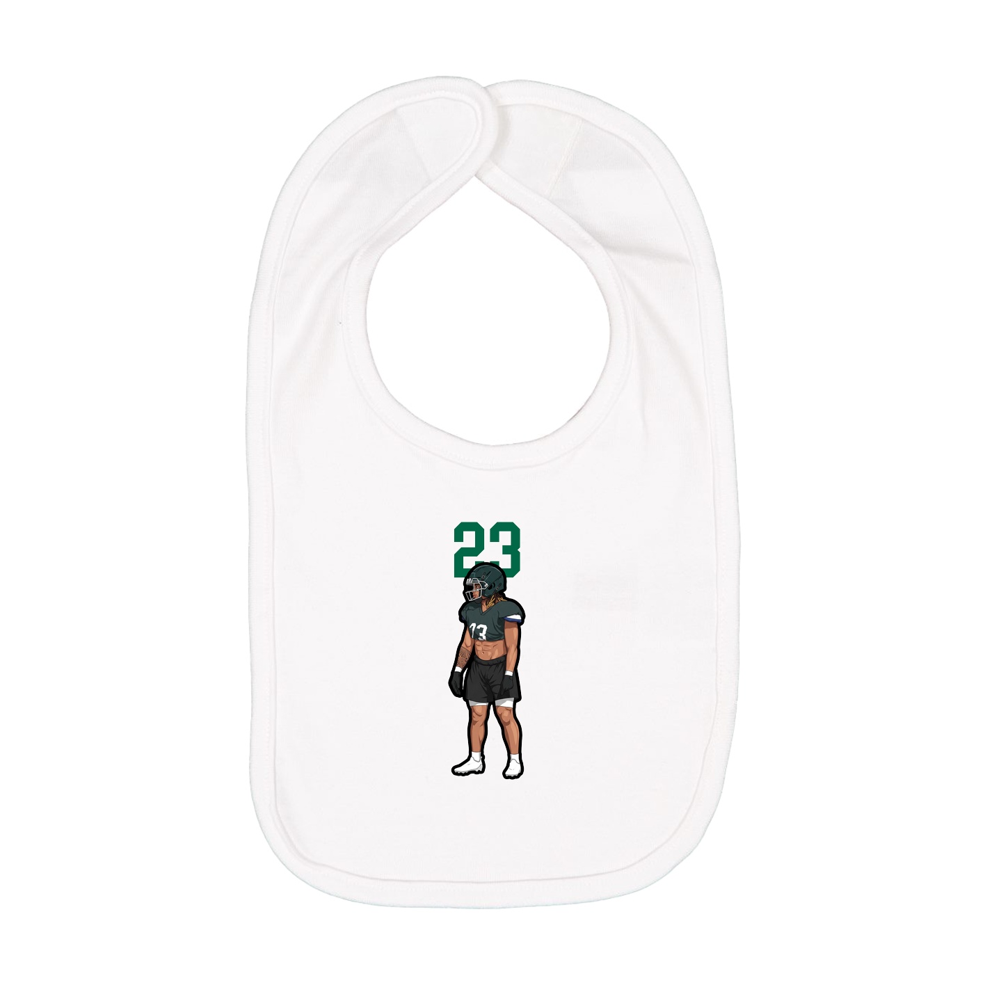 Infant Bib — Number Top in White
