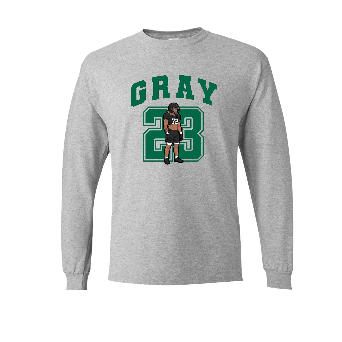 Long Sleeve Tee — Number in Grey