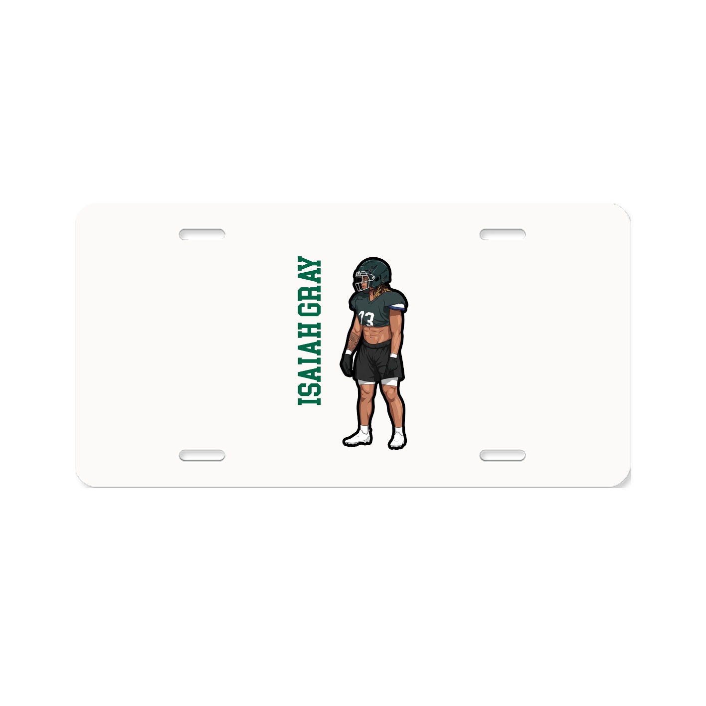 License Plate — Name Vertical in Classic