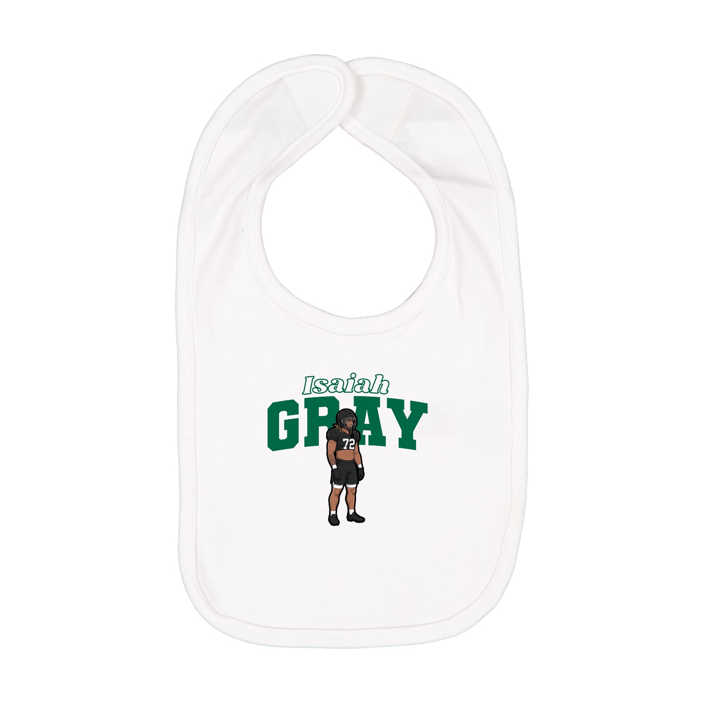 Infant Bib — Name Arch in White