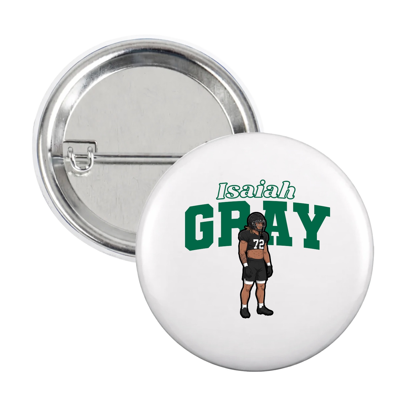 Game Day Button — Name Arch in White
