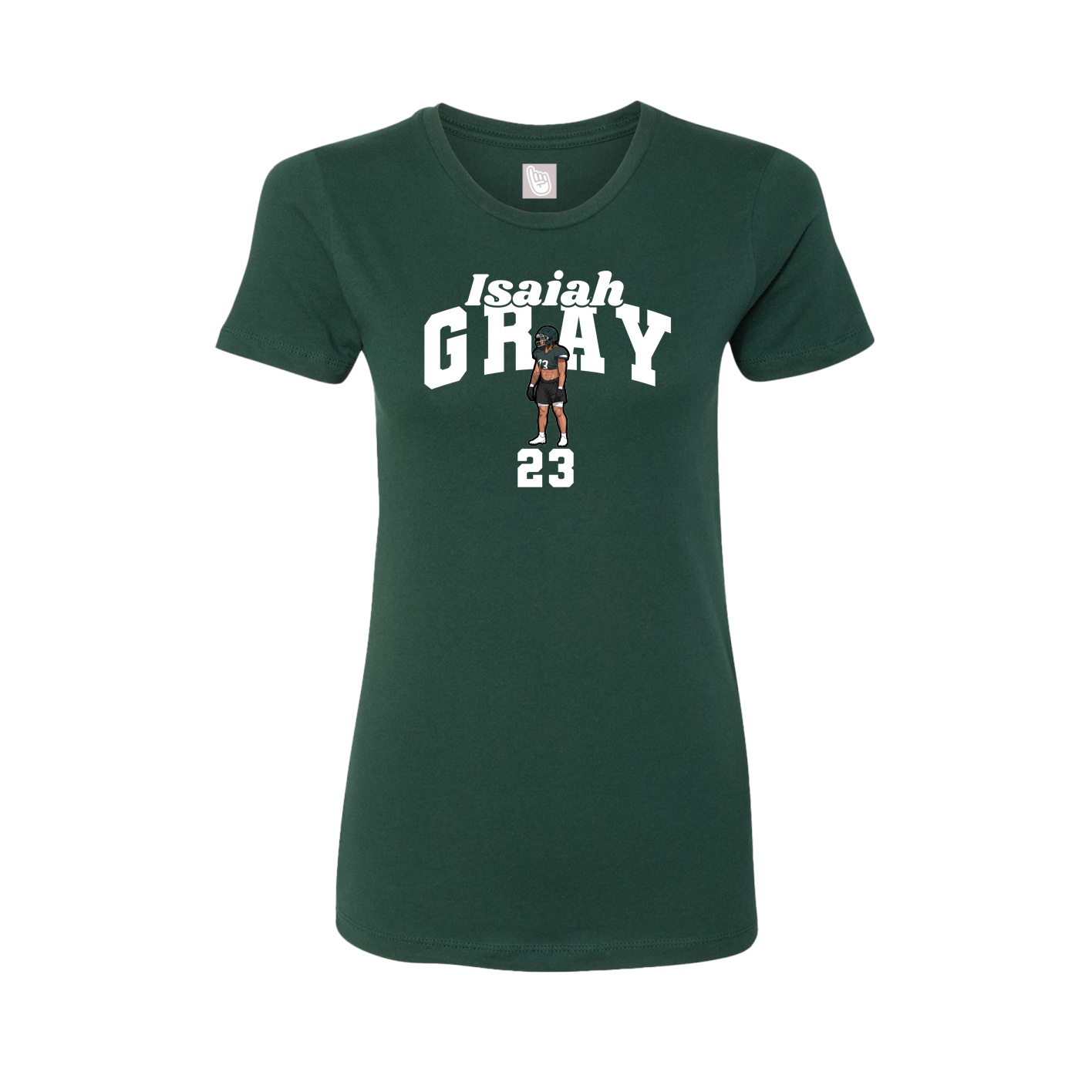 Fitted Women's Tee — Signature Arch in Green
