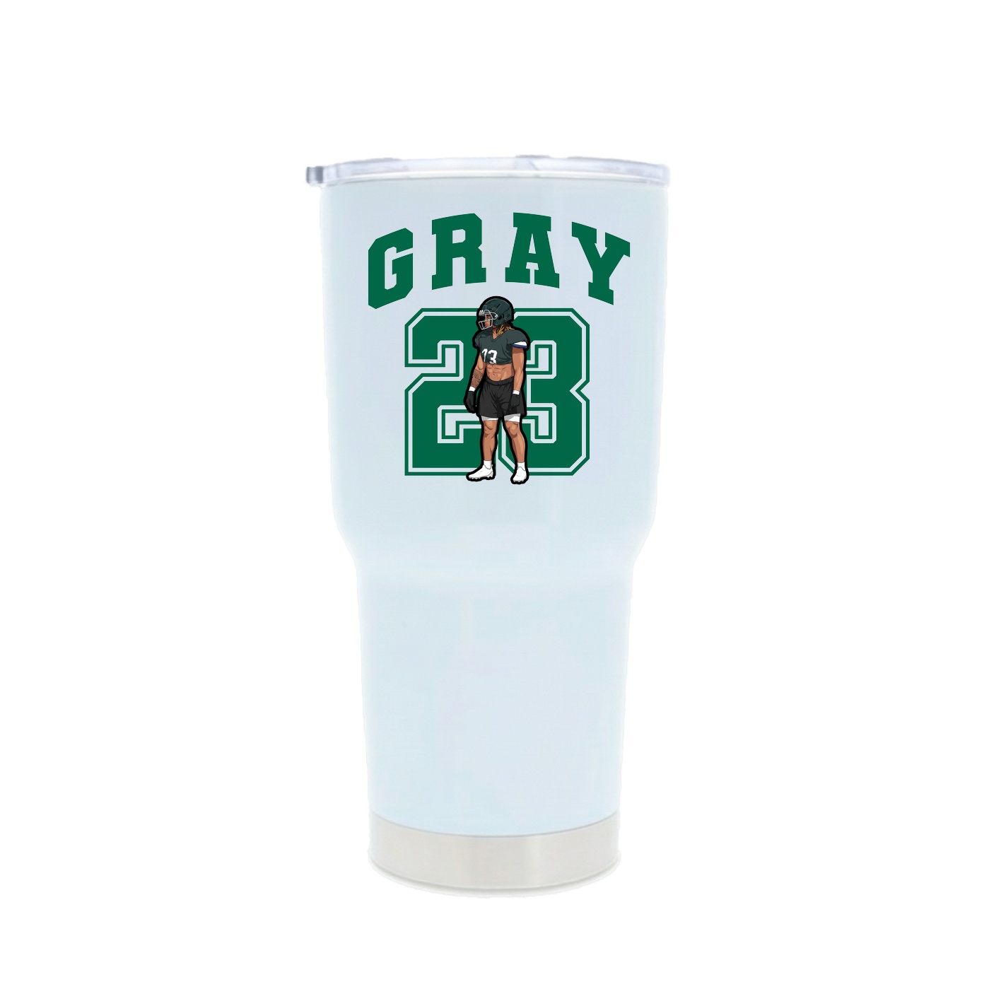 30oz Stainless Steel Tumbler — Number in White