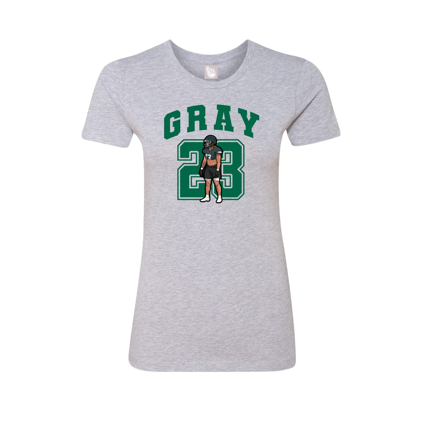 Fitted Women's Tee — Number in Grey