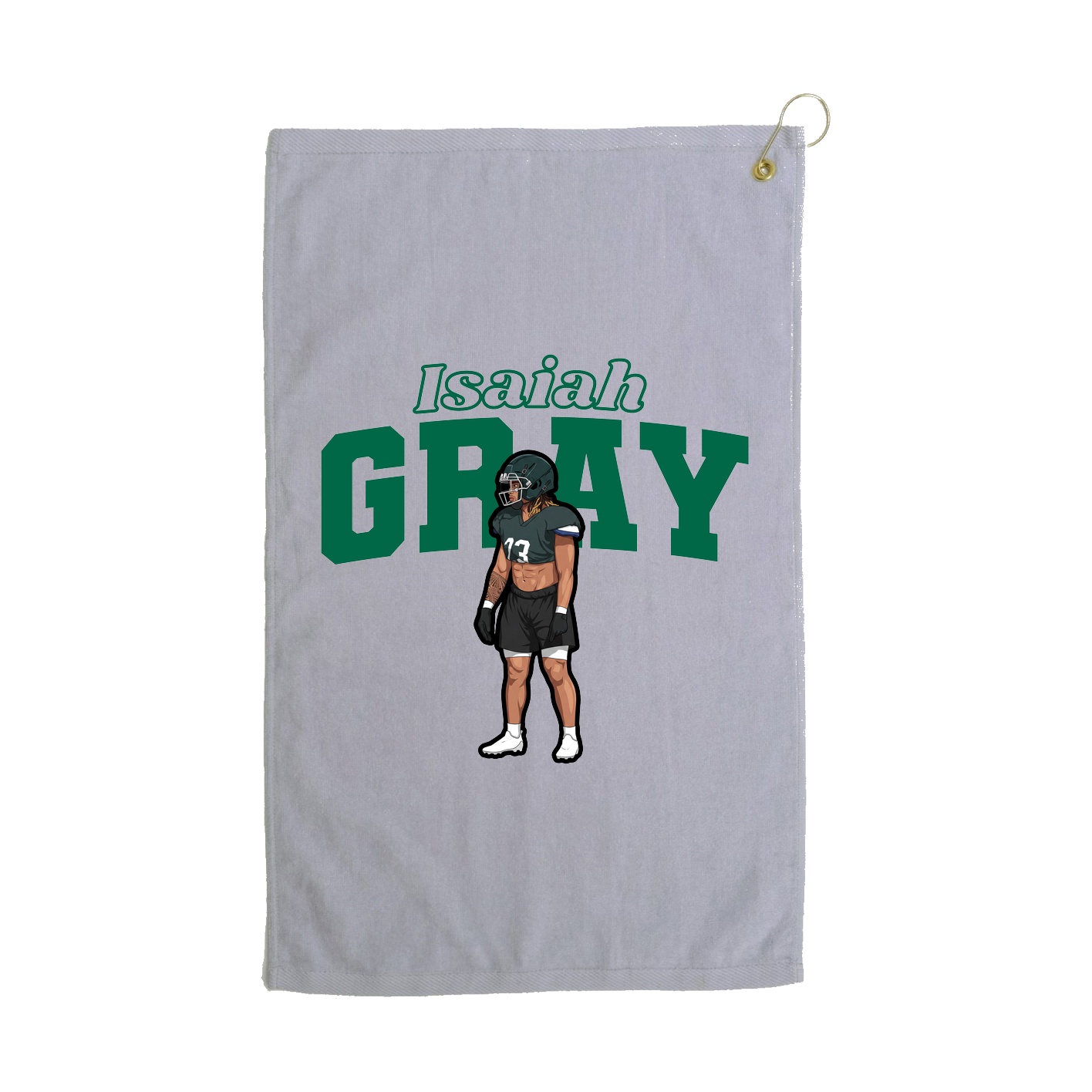 Golf Towel — Name Arch in Grey