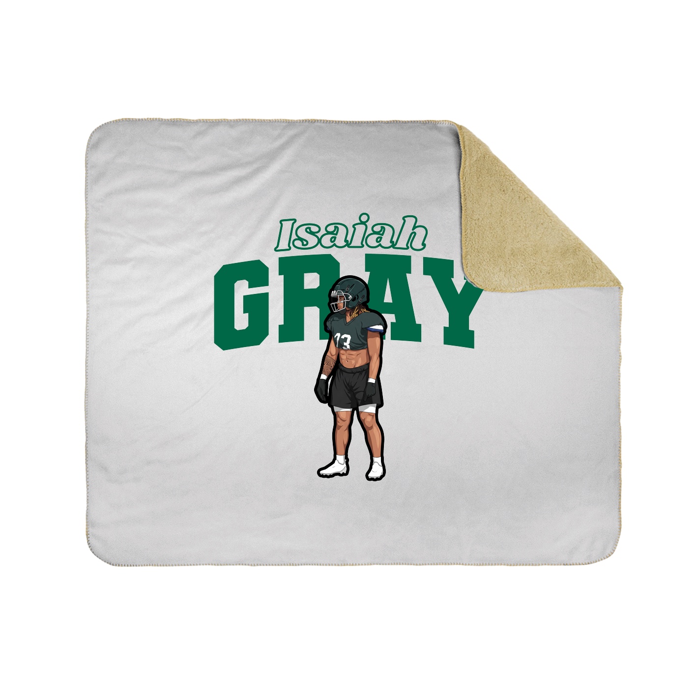 Throw Blanket — Name Arch in White