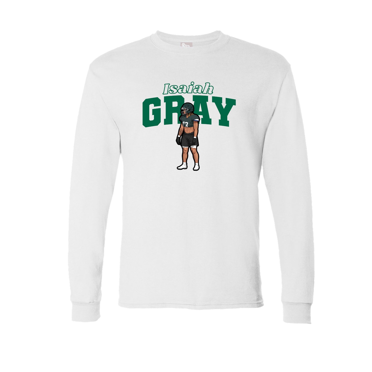 Long Sleeve Tee — Name Arch in White