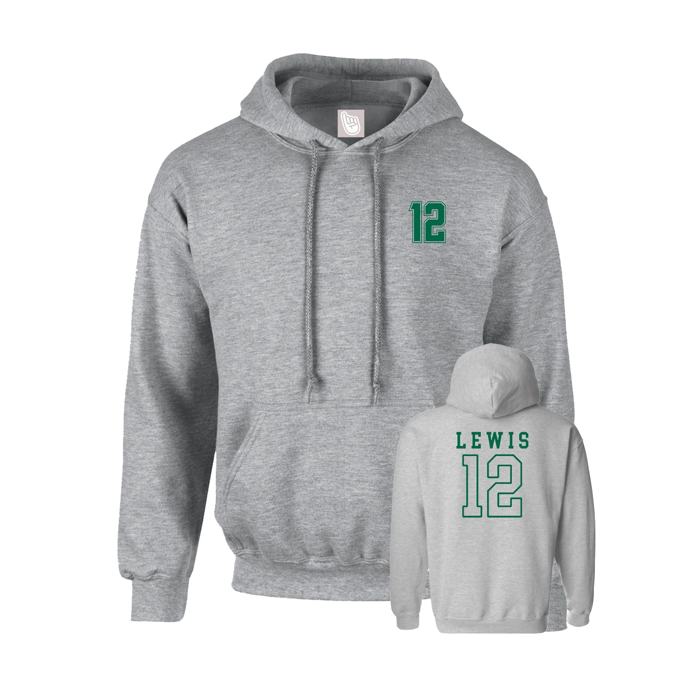 Hoodie — Chest Back in Grey
