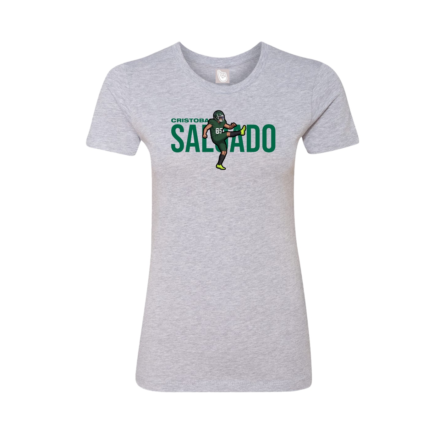 Fitted Women's Tee — Player Name in Grey