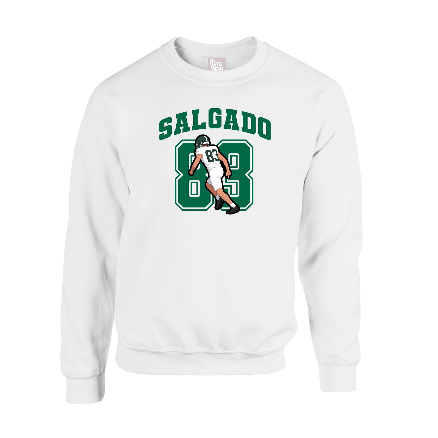 Fleece Crew — Number in White