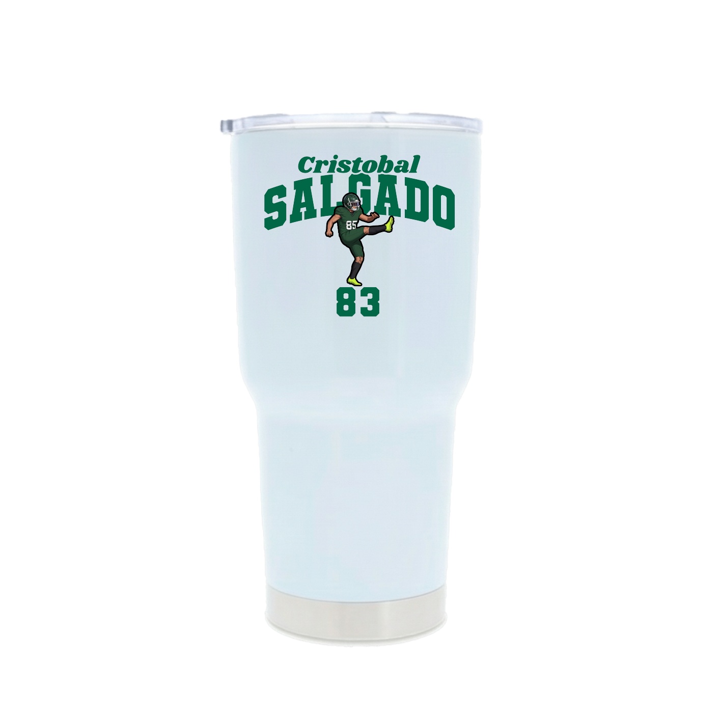 30oz Stainless Steel Tumbler — Signature Arch in White