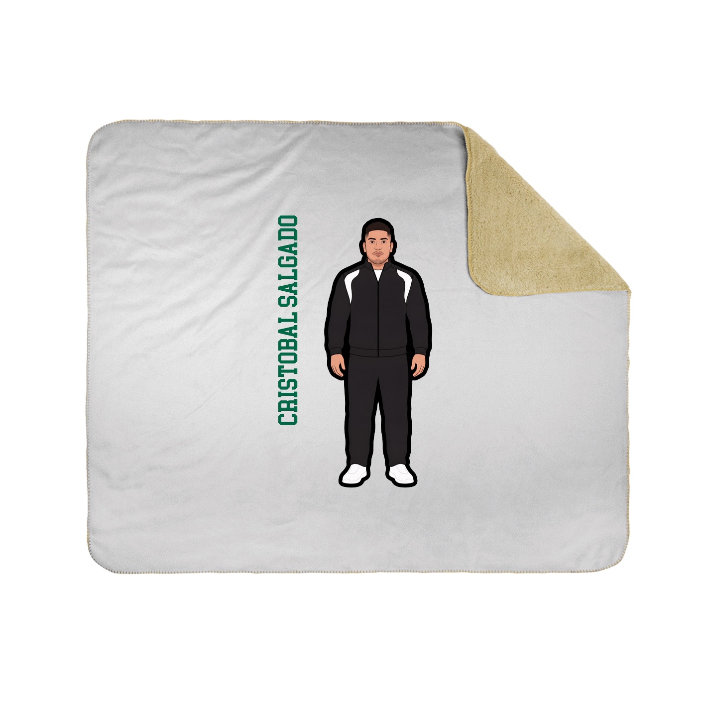 Throw Blanket — Name Vertical in White