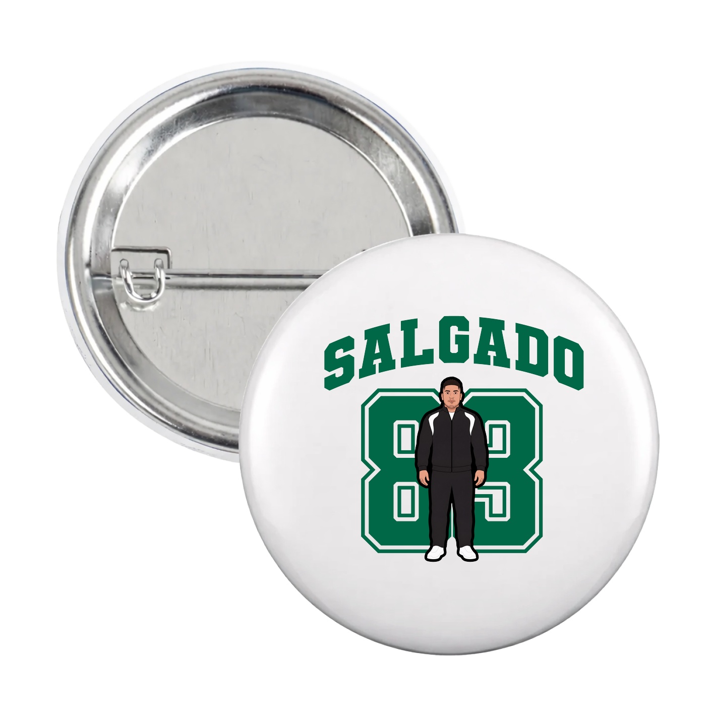 Game Day Button — Number in White