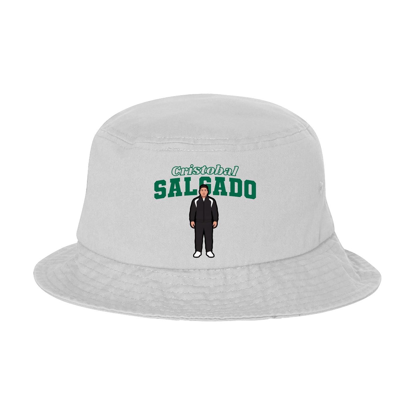 Bucket Cap — Name Arch in White