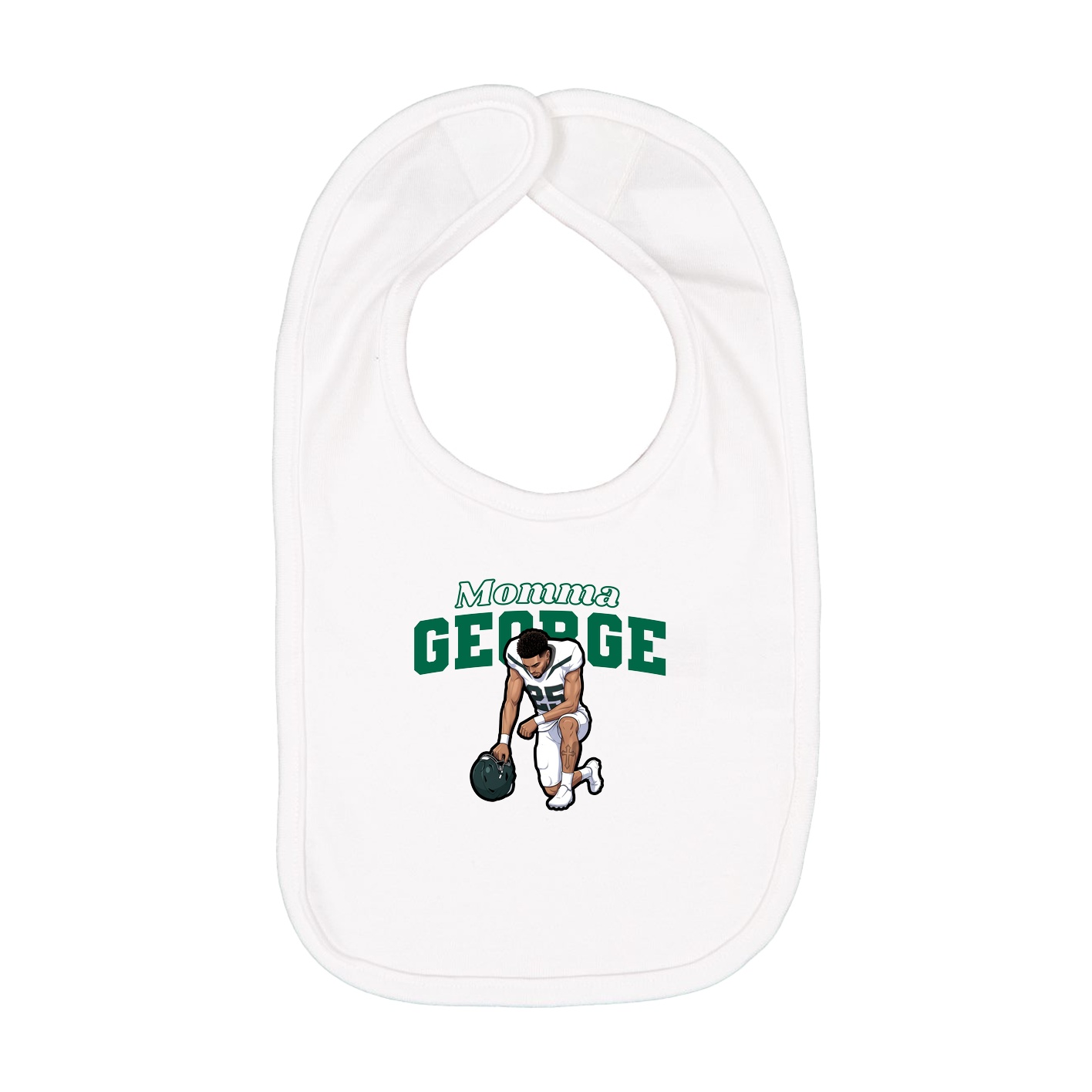 Infant Bib — Mothers Day Block in White