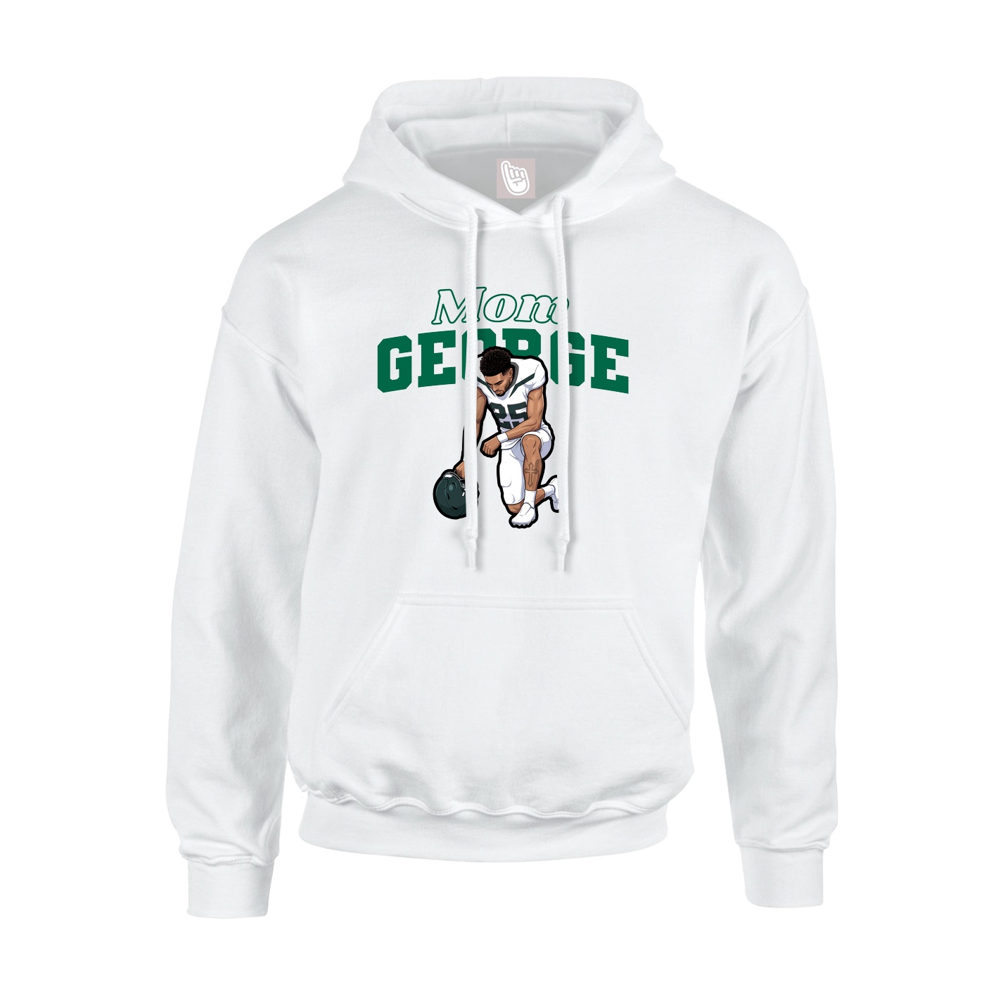 Youth Hoodie — Mothers Day Block in White