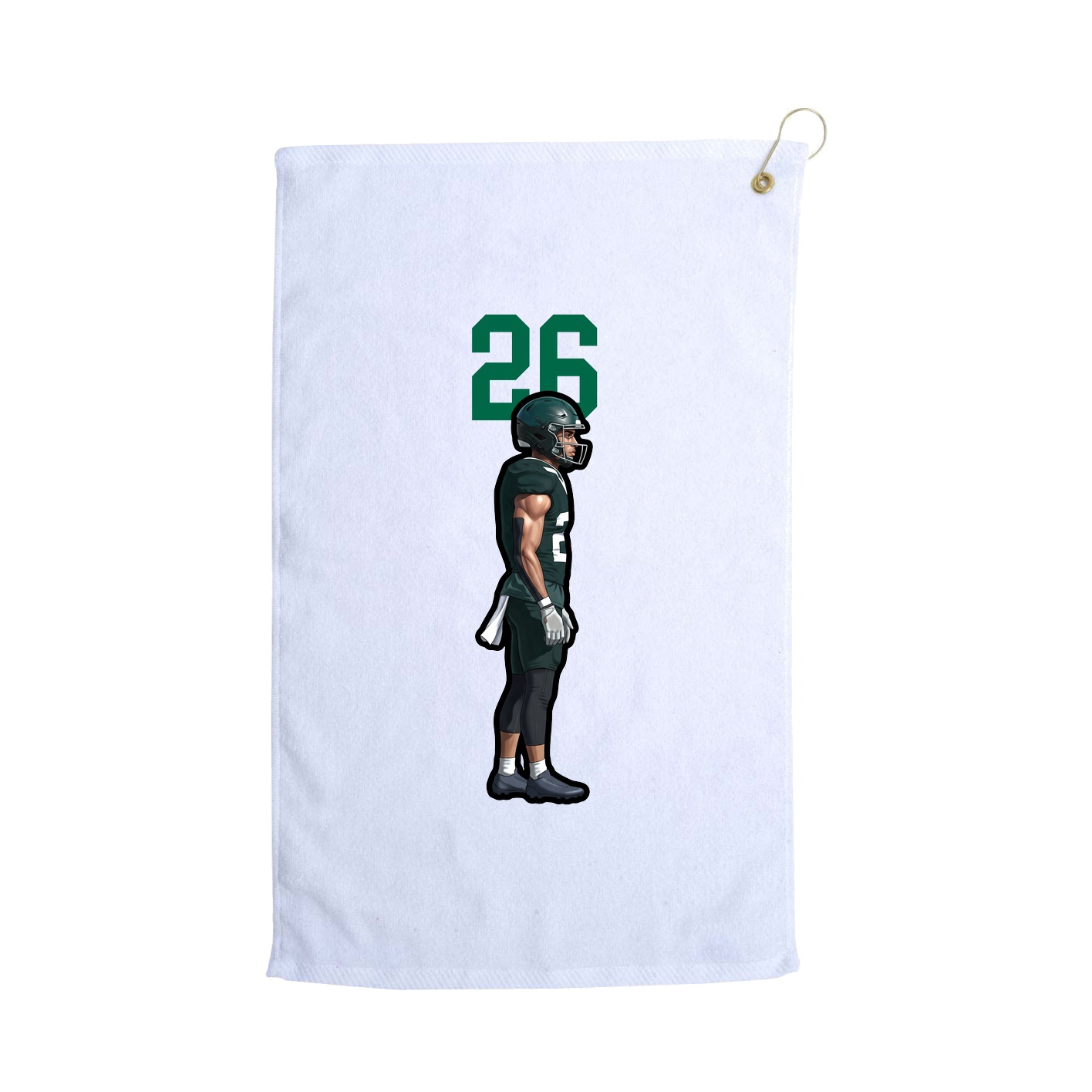 Golf Towel — Number Top in White