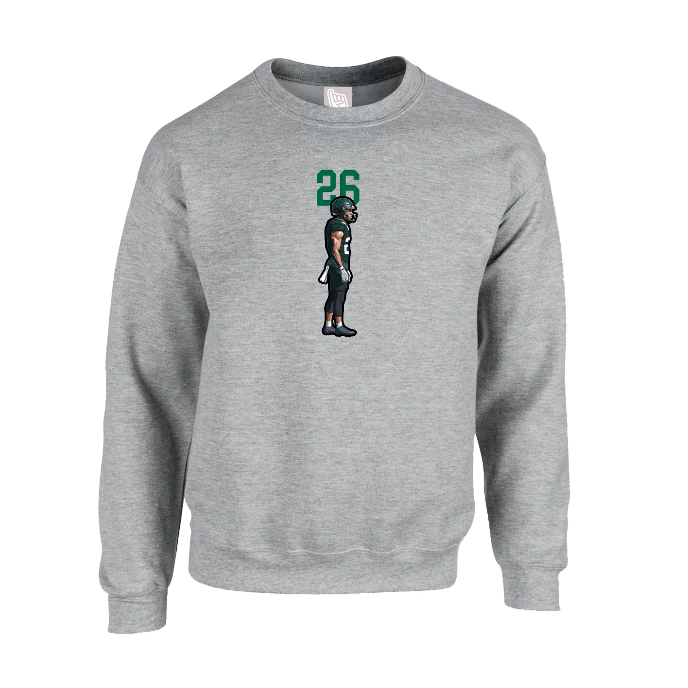 Fleece Crew — Number Top in Grey