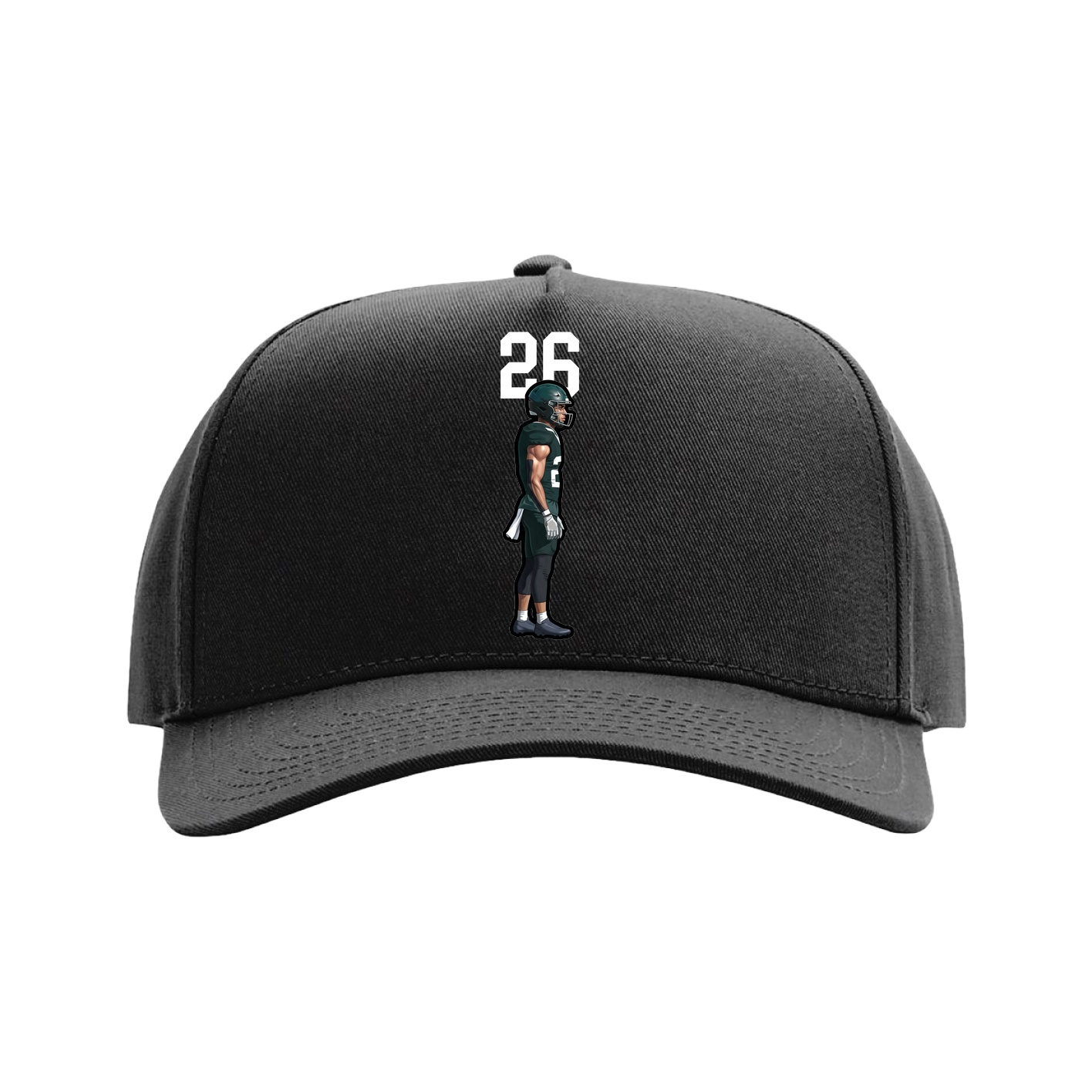 Full Fabric Five-Panel Champ Cap — Number Top in Black