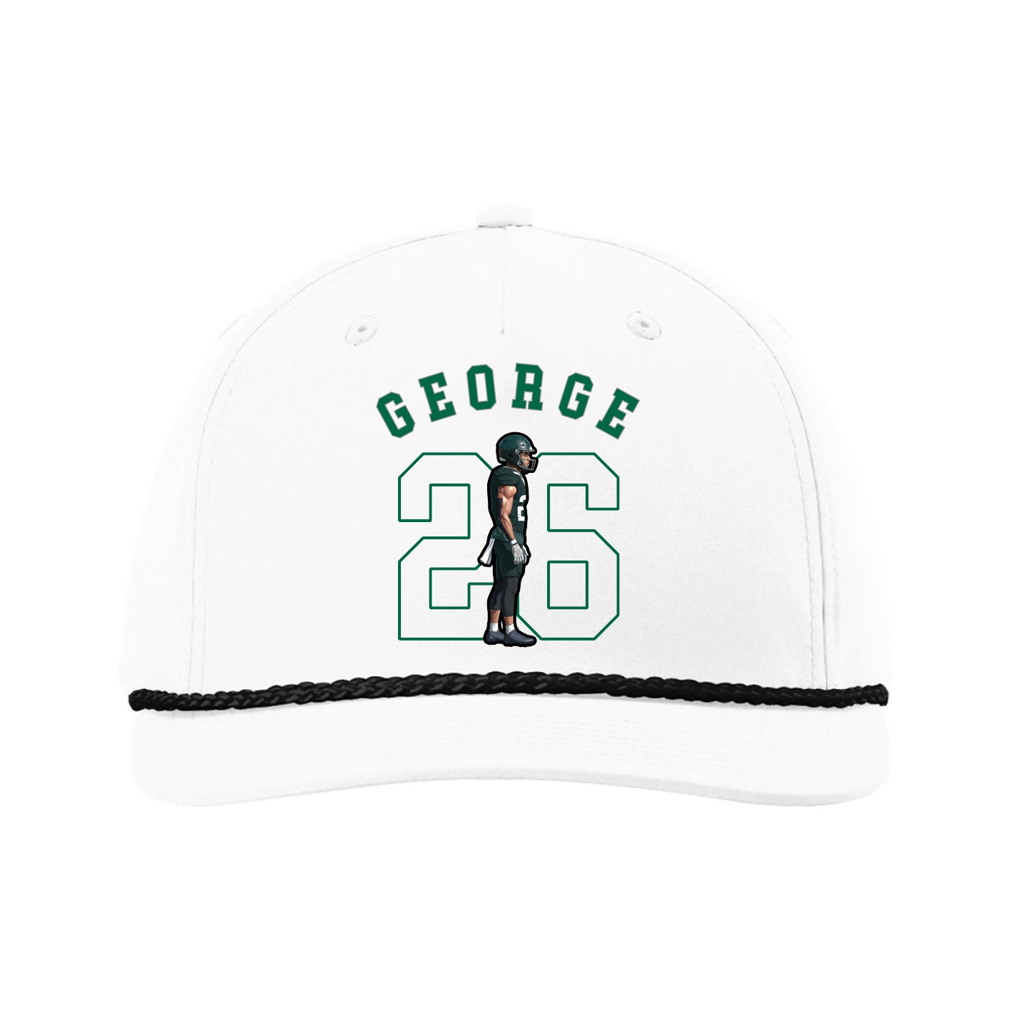 Five-Panel Classic Rope Cap — Shirsey Arch in White