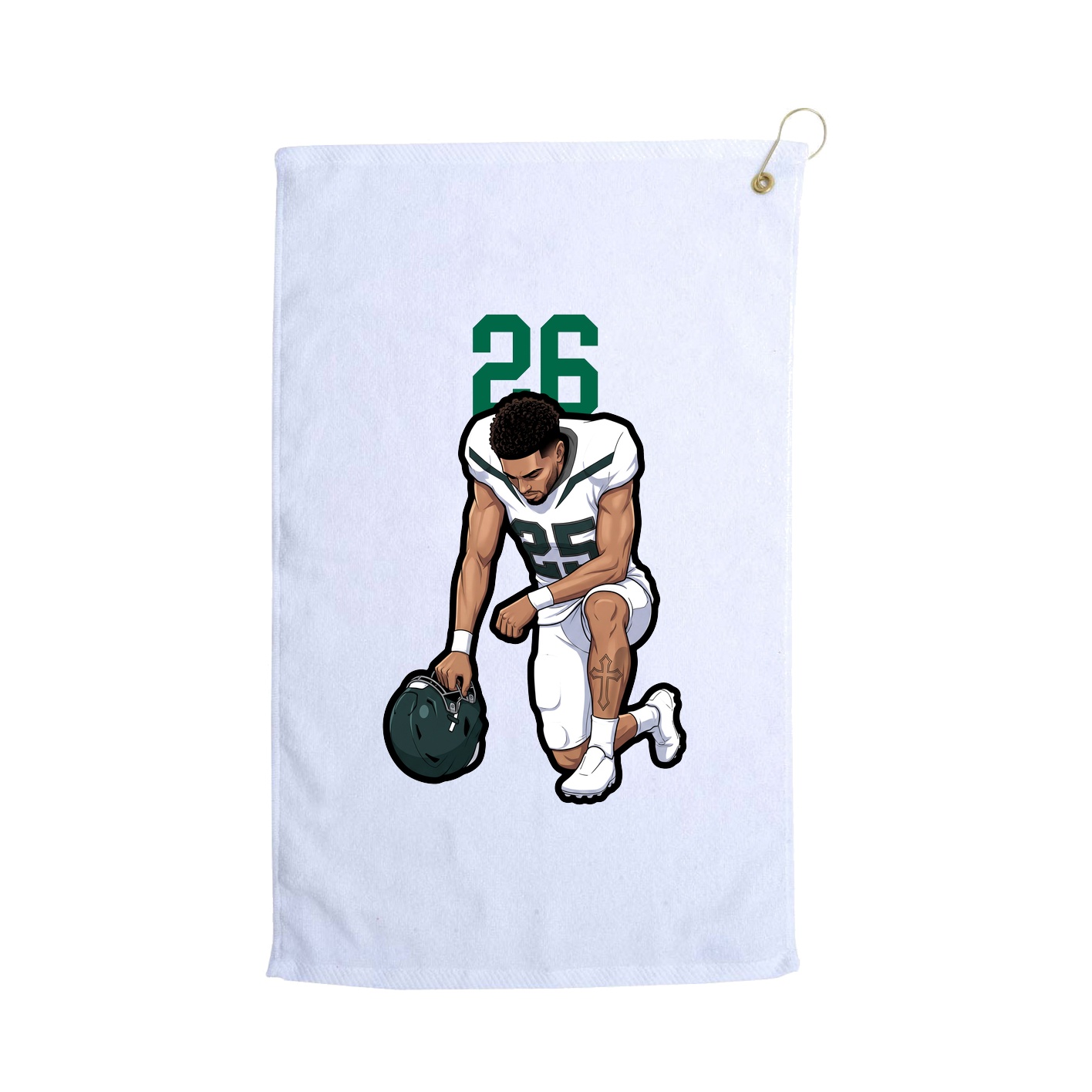 Golf Towel — Number Top in White