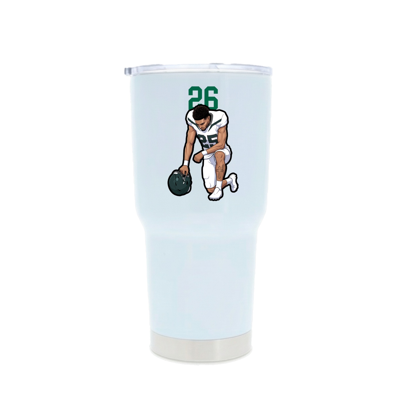 30oz Stainless Steel Tumbler — Number Top in White