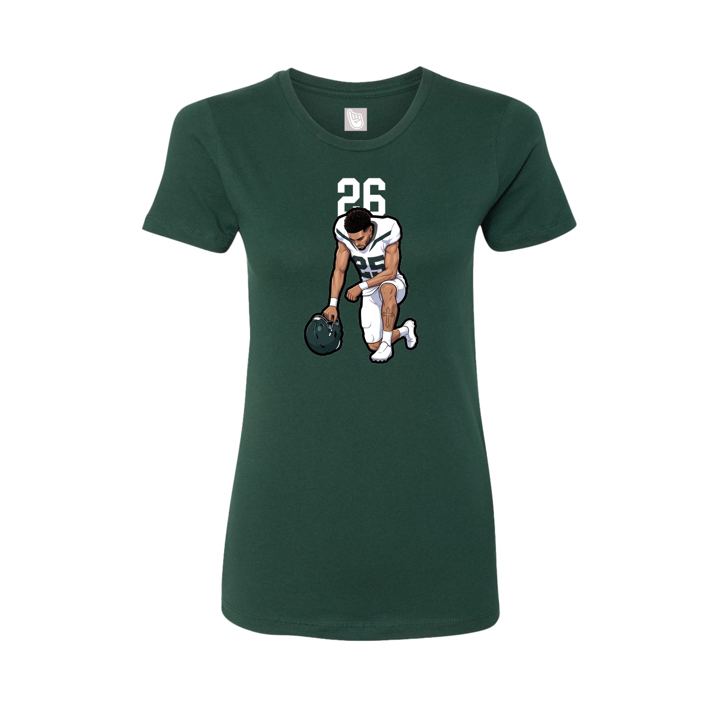 Fitted Women's Tee — Number Top in Green