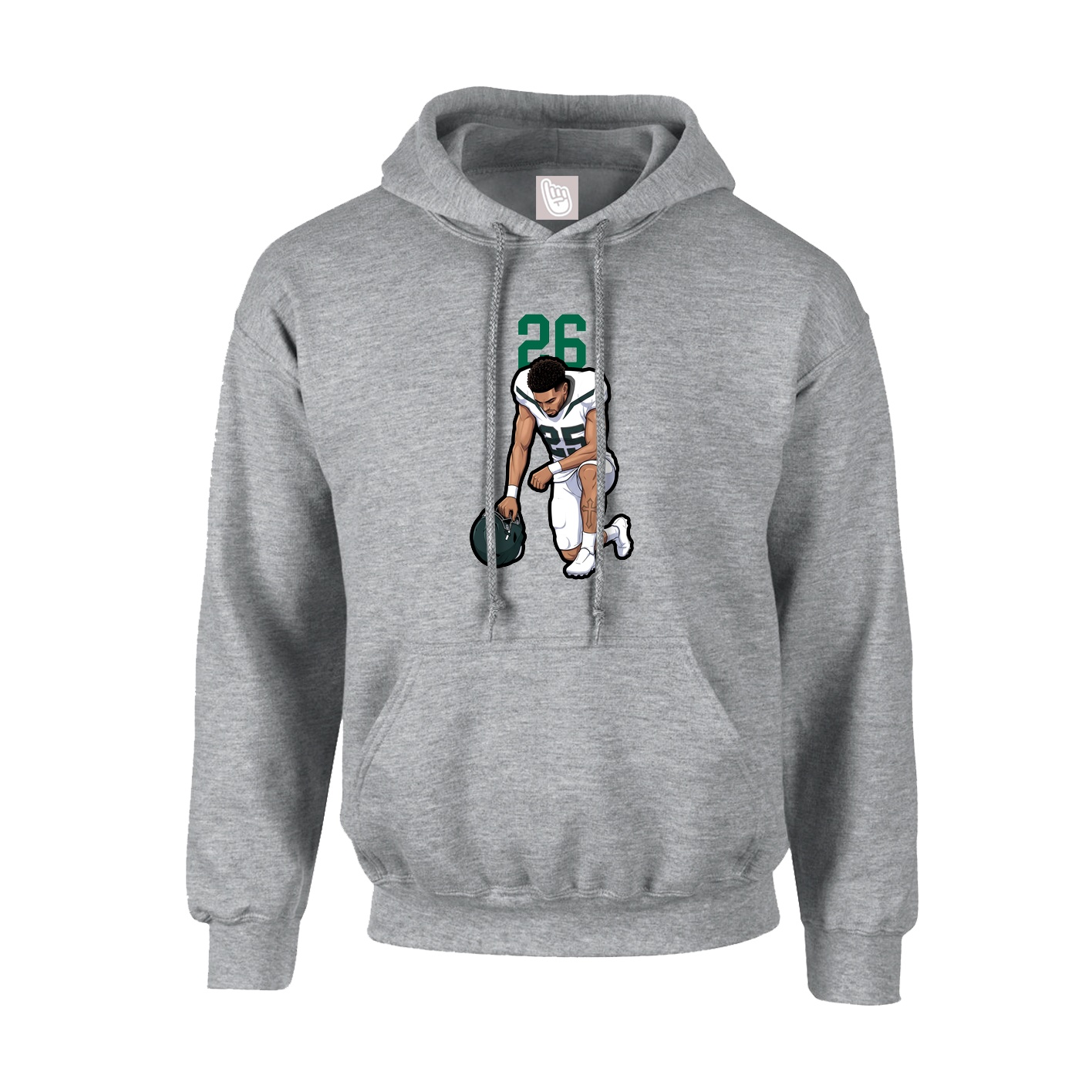 Hoodie — Number Top in Grey