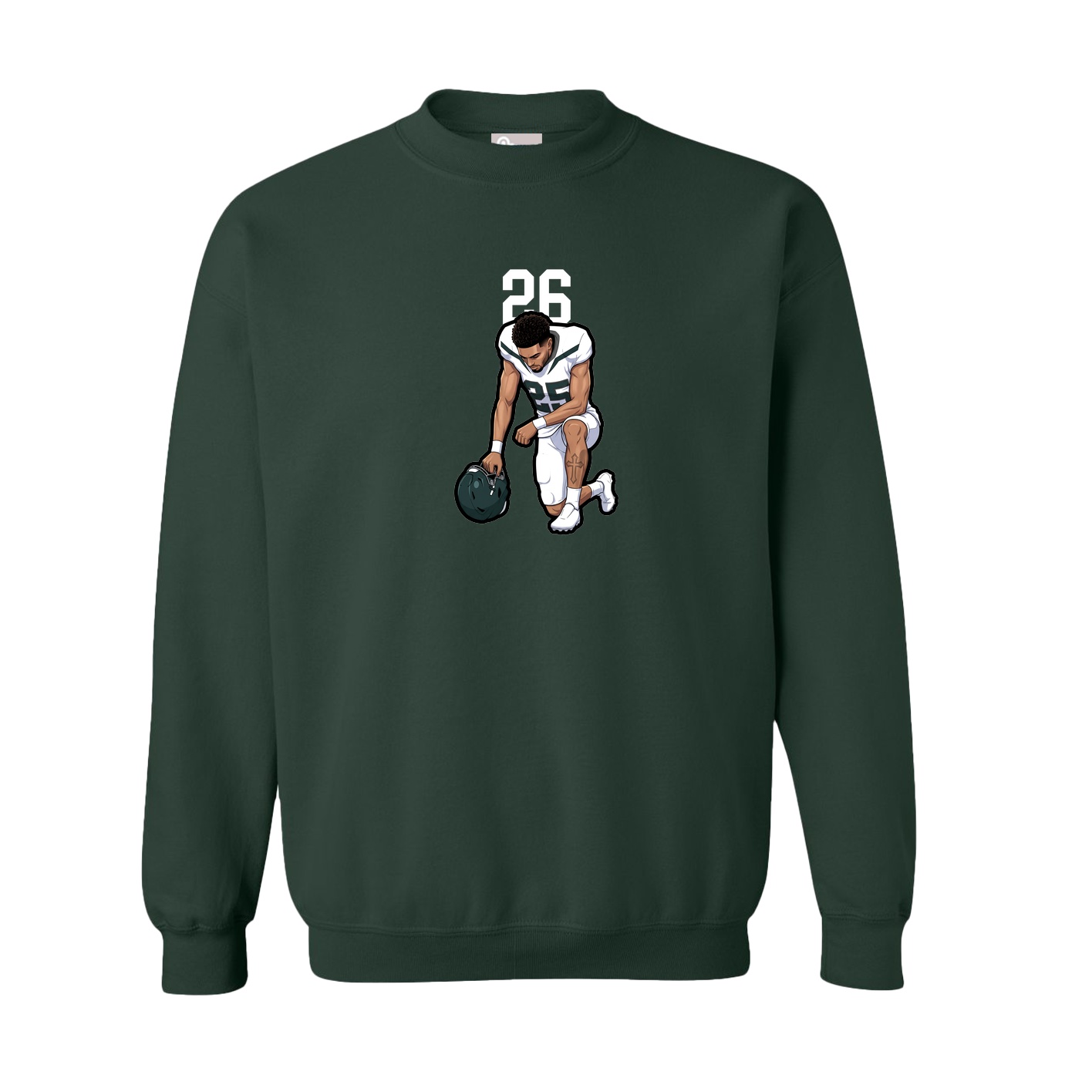 Fleece Crew — Number Top in Green