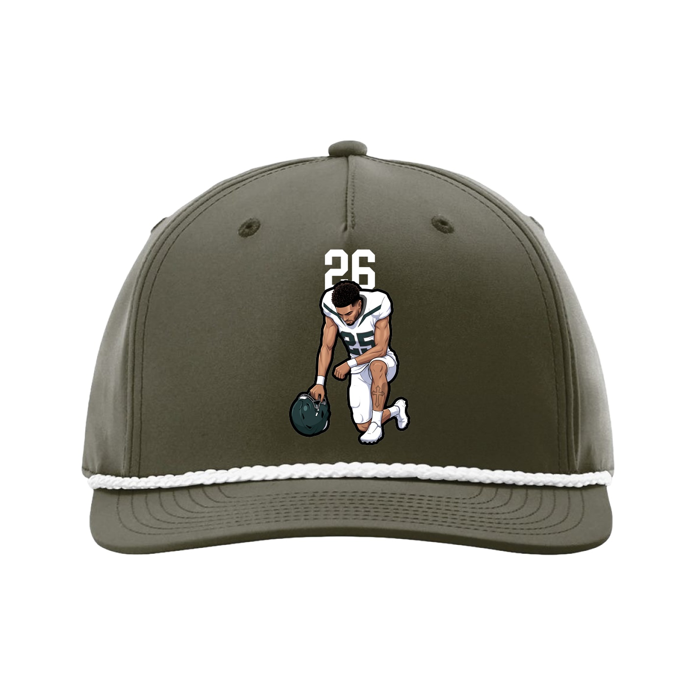 Five-Panel Classic Rope Cap — Number Top in Green