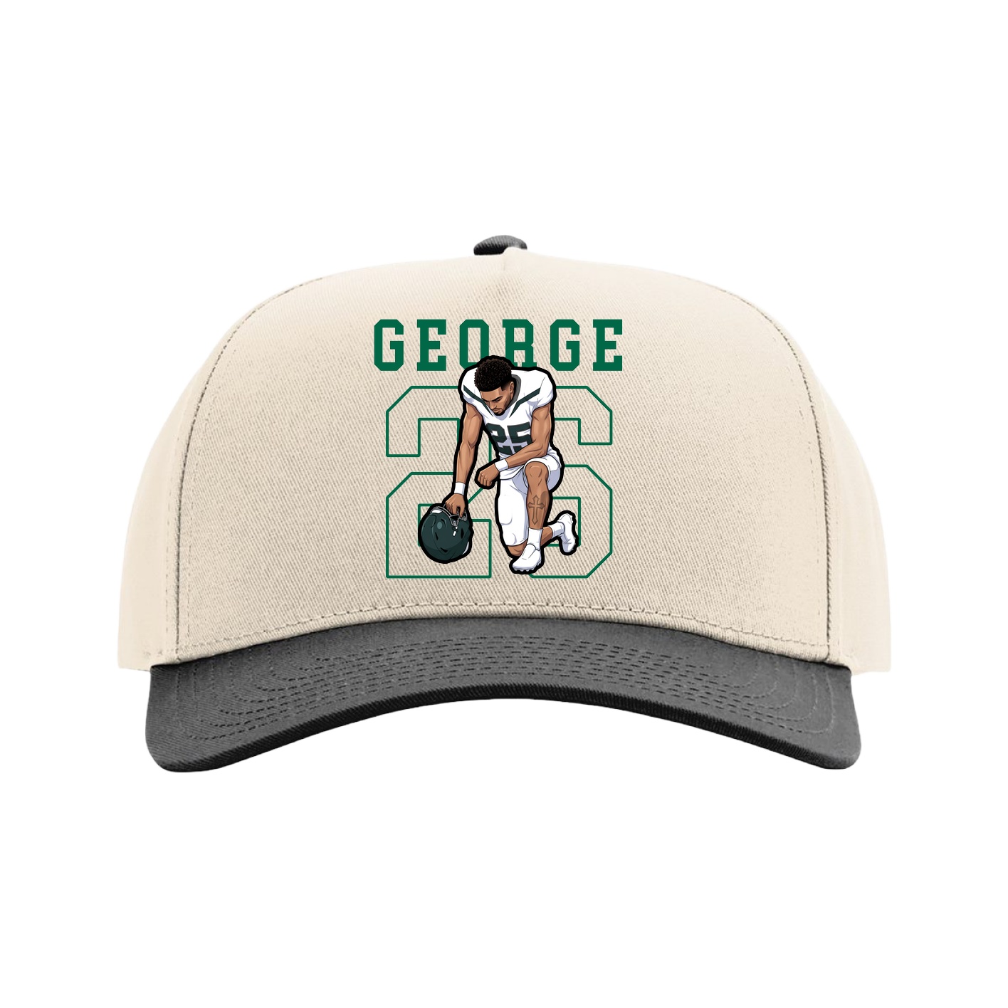 Full Fabric Five-Panel Champ Cap — Shirsey in Cream/Black