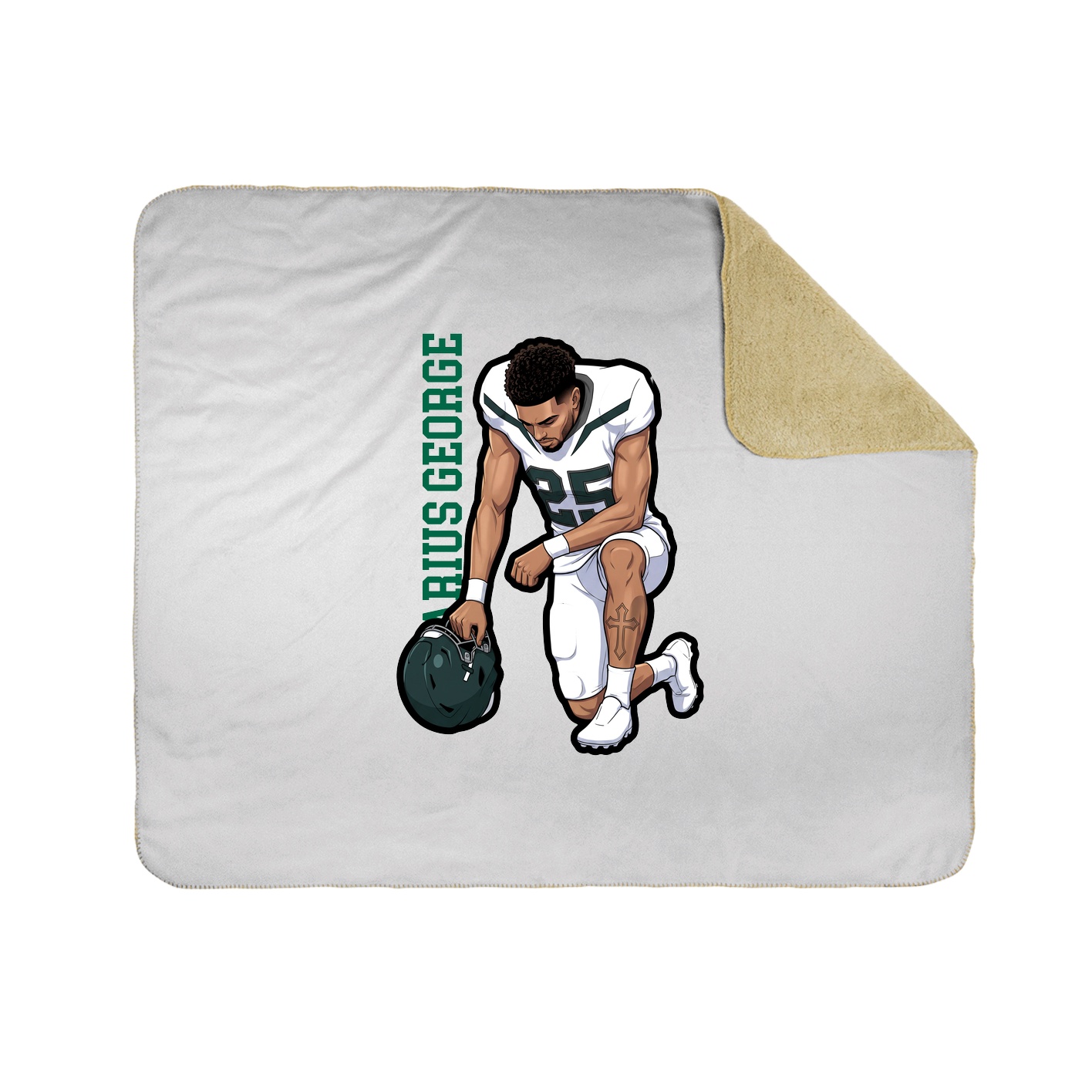 Throw Blanket — Name Vertical in White